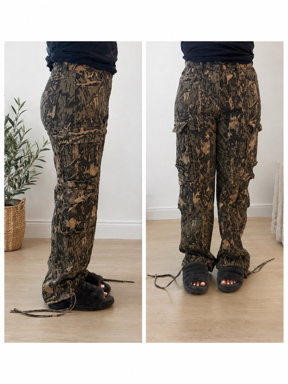 Women’s Cargo Pants in Olive Camo Print